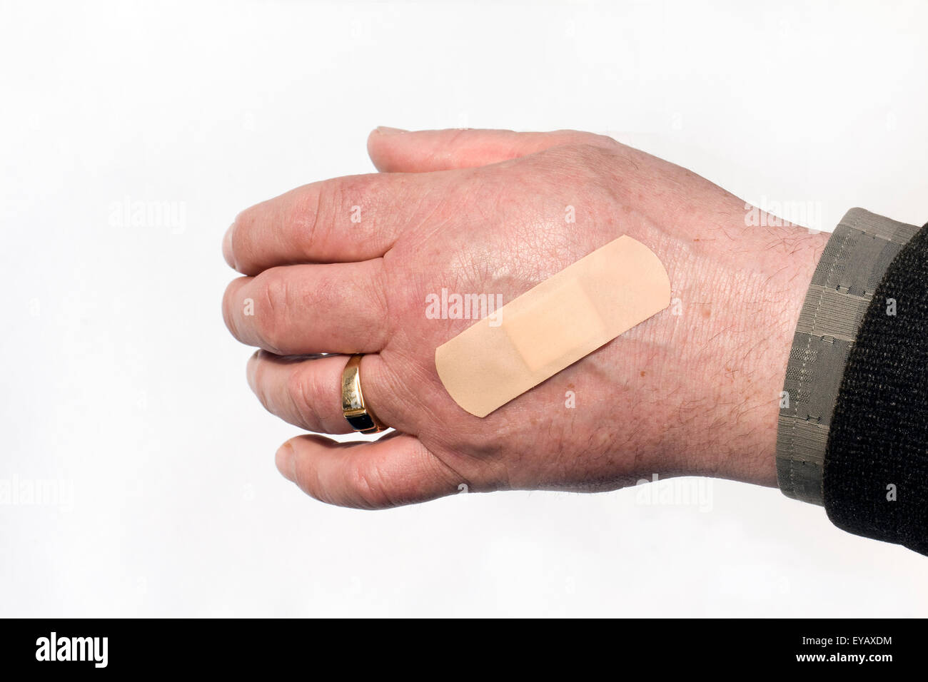 hand man bandaid Stock Photo Alamy