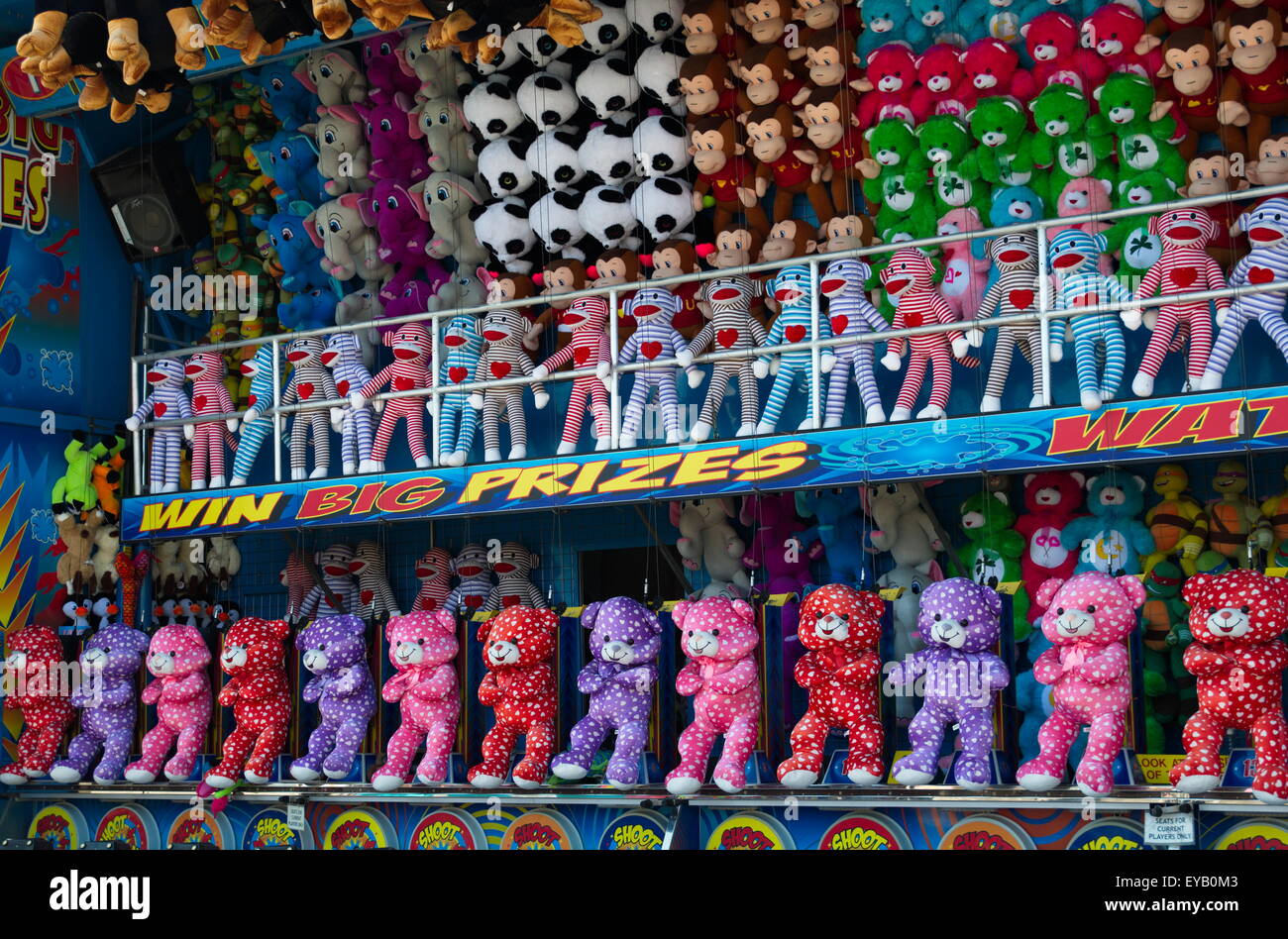 Prize Stuffed Animals Carnival Game High Resolution Stock Photography