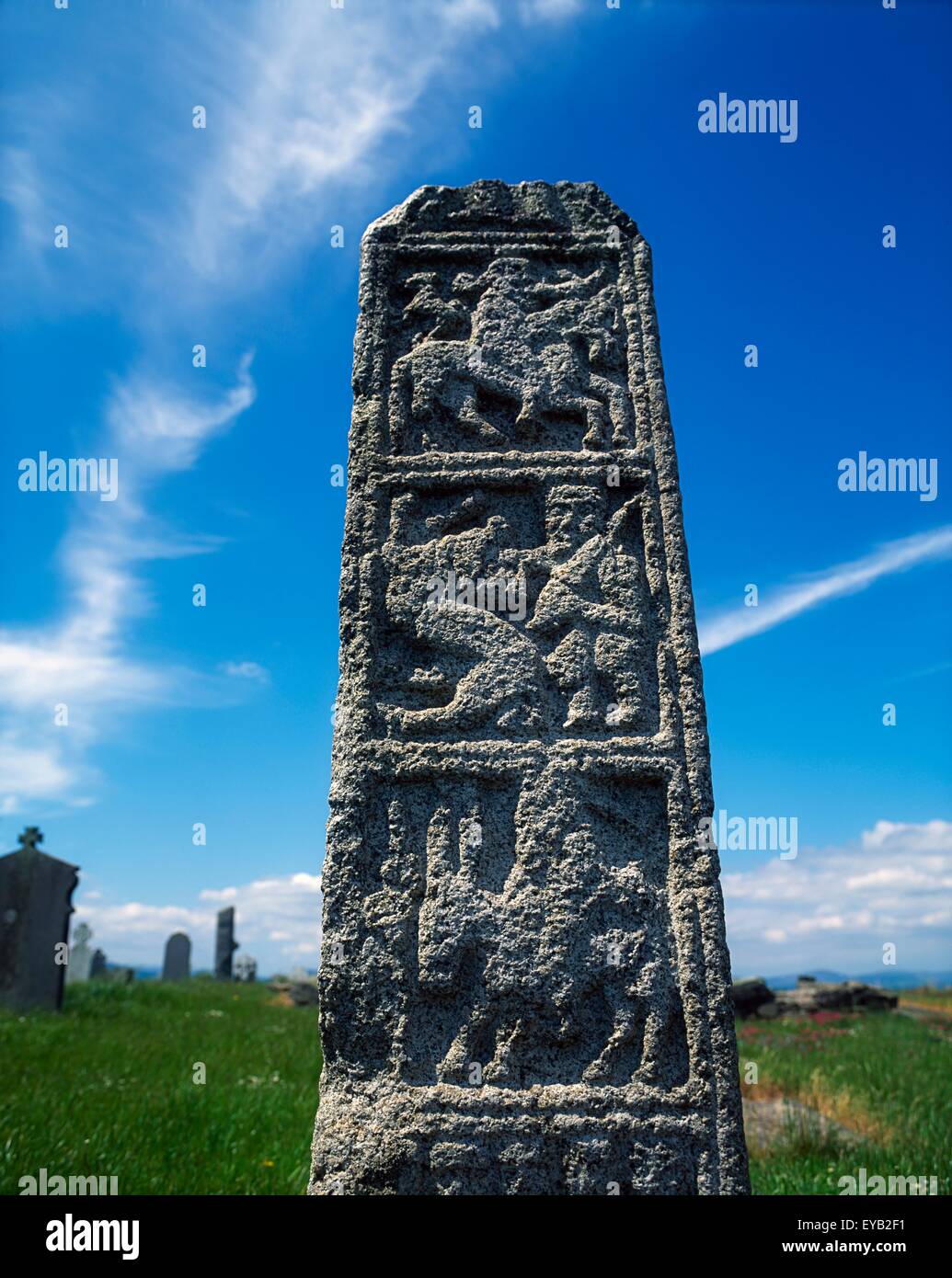 Old Kilcullen Graveyard, Co Kildare, Ireland; High Cross Stock Photo