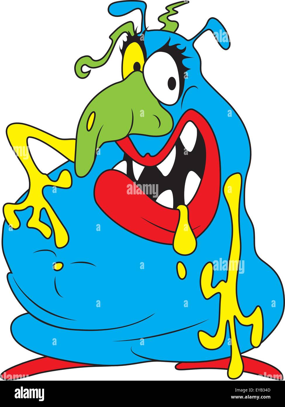 Vector illustration of nasty fat colorful bacteria Stock Vector