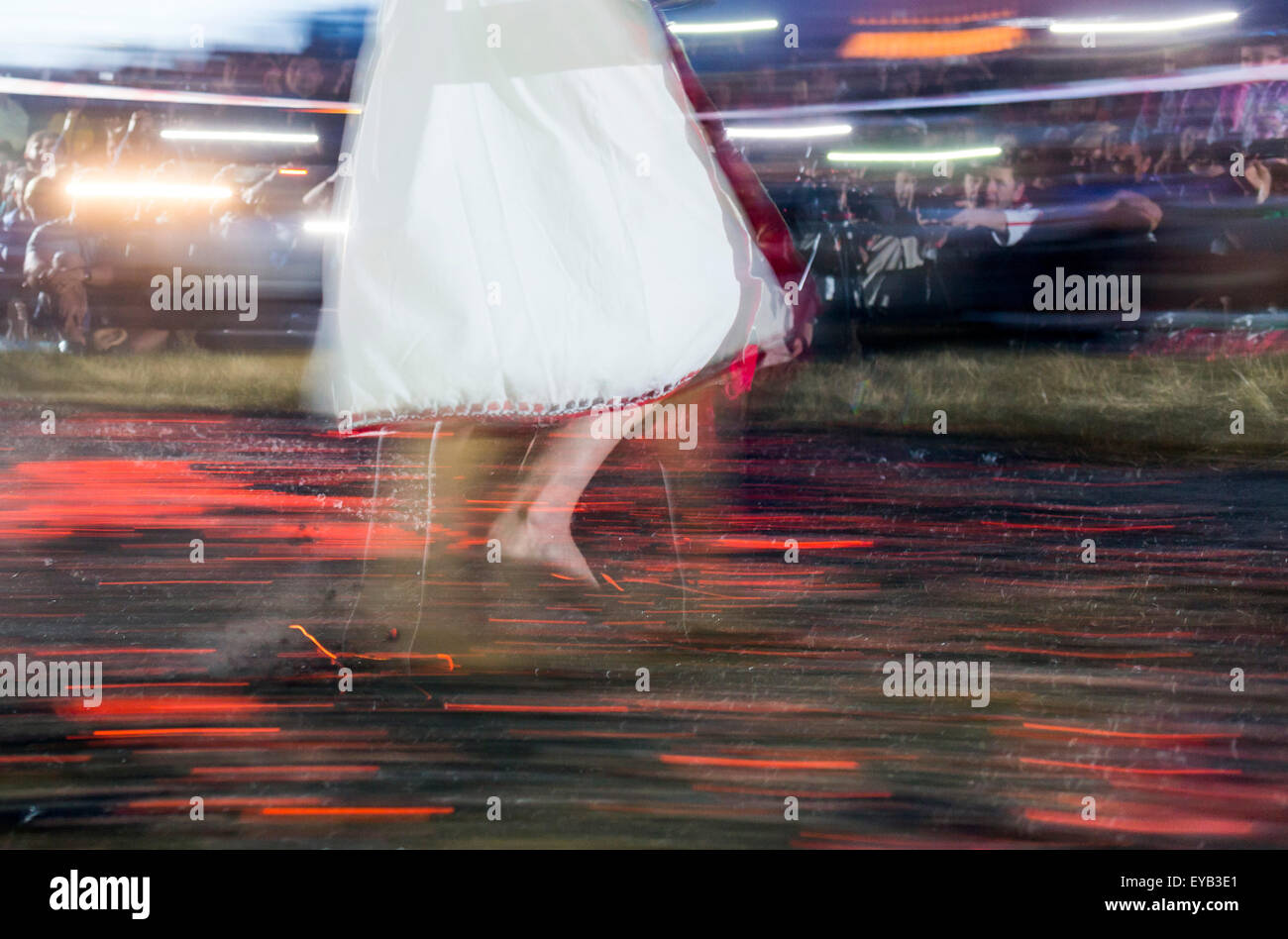Nestinarstvo is a fire ritual originally performed in several Bulgarian and Greek villages. It involves a barefoot dance on smou Stock Photo