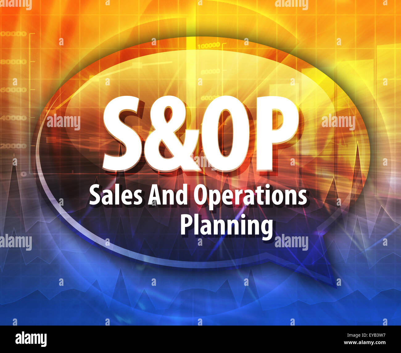 word speech bubble illustration of business acronym term S&OP Sales and