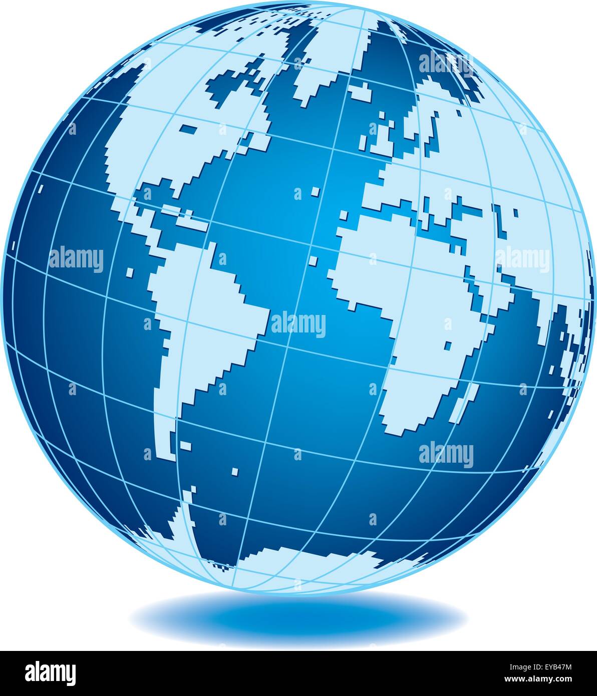 Simplified world globe isolated on white background Stock Vector Image ...