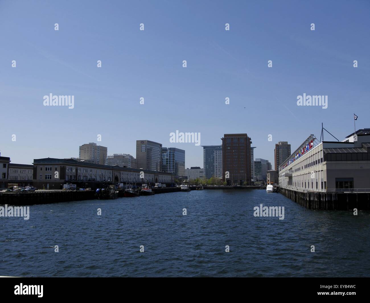 Fish Pier (right) and Harbor Walk, Seaport World Trade Center (left
