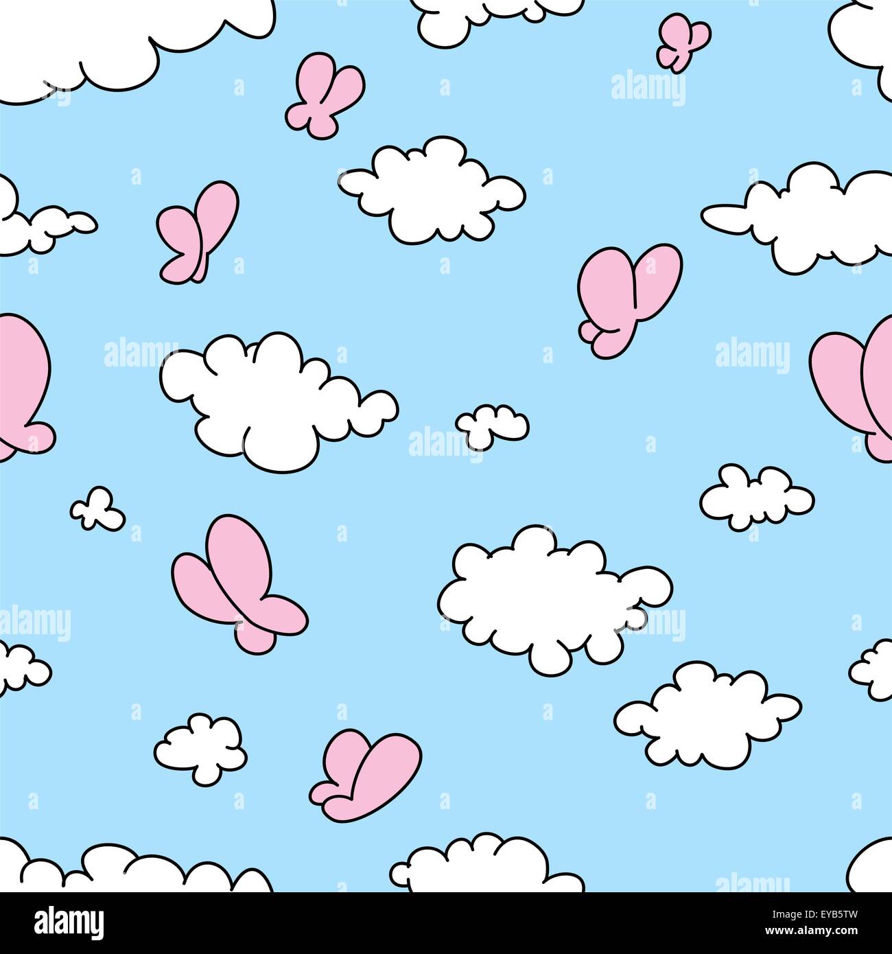 Seamless vector illustration of clouds Stock Vector