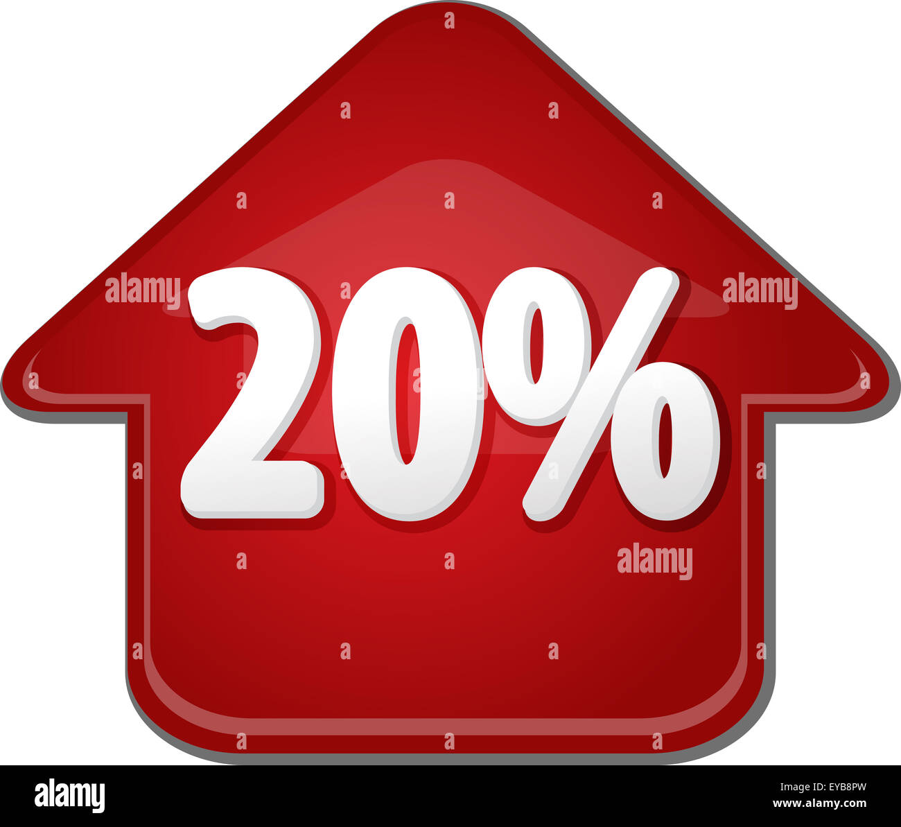 Upwards success glossy red arrow percent pointing up twenty 20 Stock ...