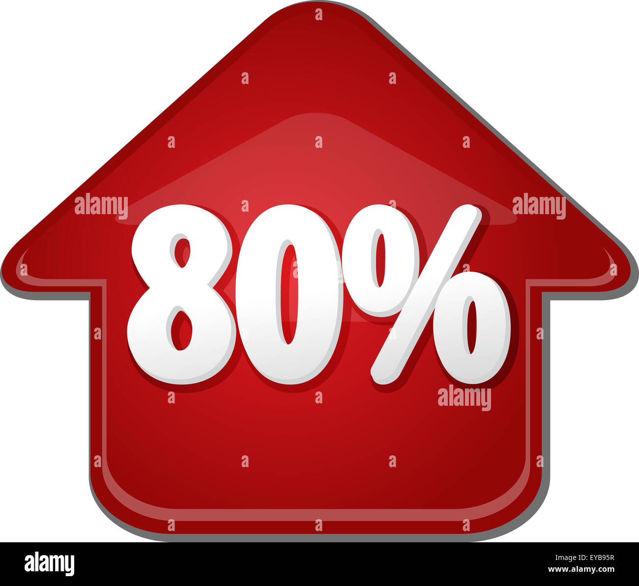 Upwards success glossy red arrow percent pointing up eighty 80 Stock ...