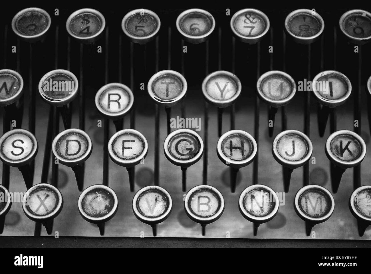 Old fashioned typewriter keyboard Stock Photo