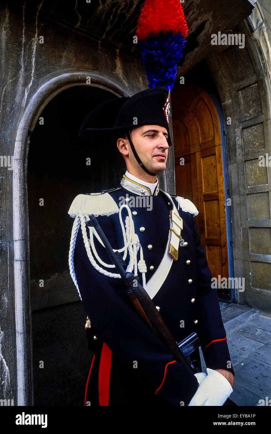 Italian Carabinieri guardsman in Formal Uniform. Italy Stock Photo