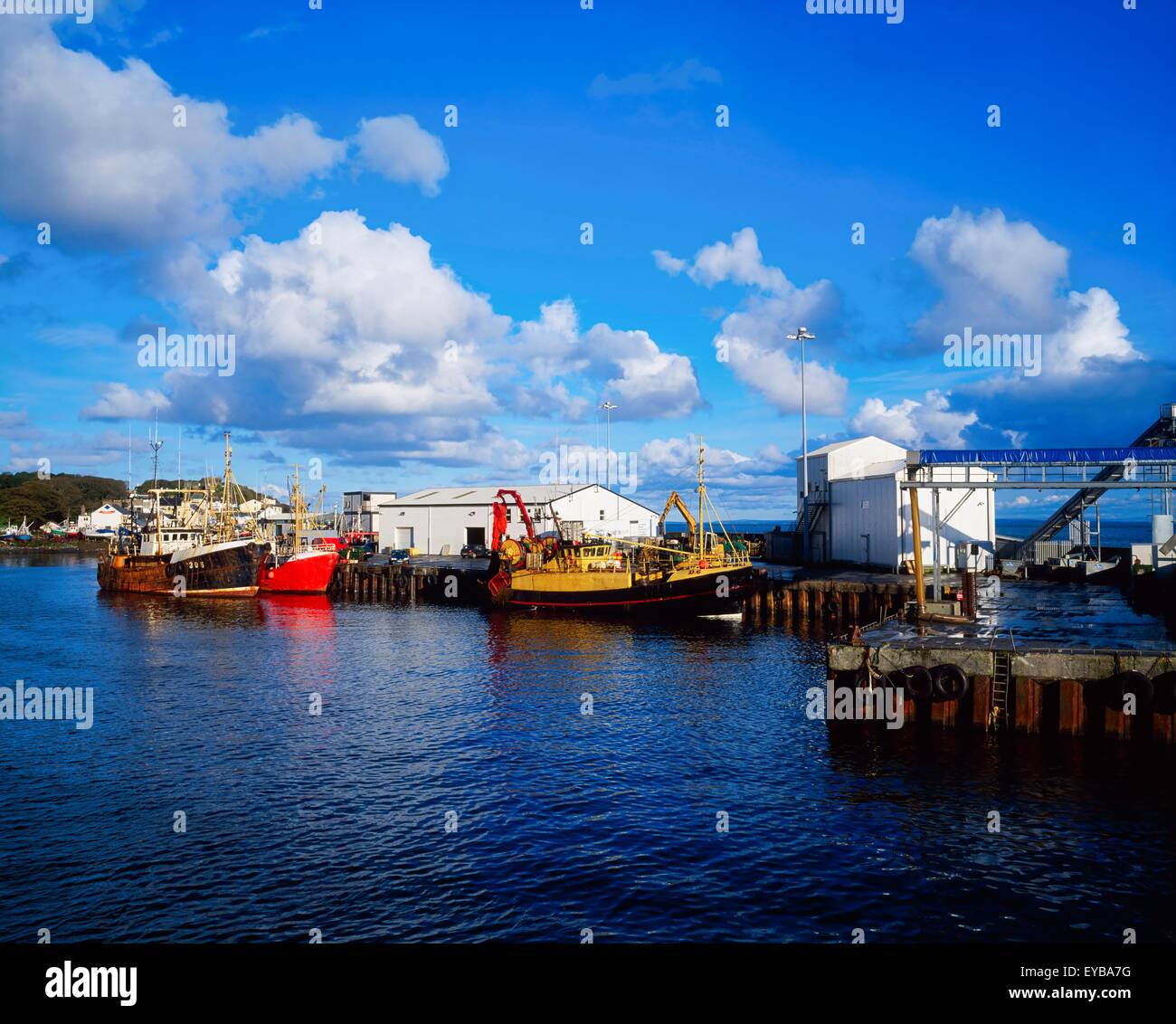 Greencastle, Inishowen, Co Donegal, Ireland; Fishing Harbour Stock