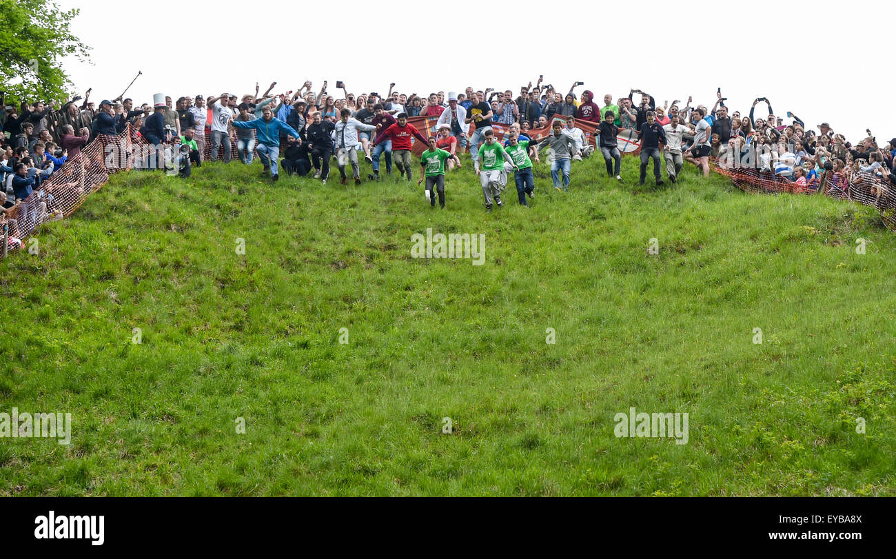 Annual Cheese Rolling at Cooper's Hill in Gloucestershire where people ...