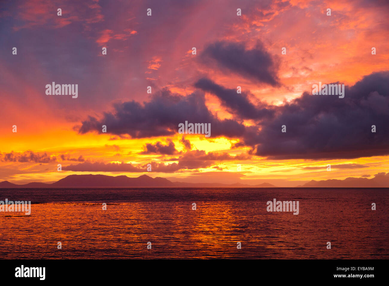 Sunset over False Bay, Cape Town South Africa Stock Photo