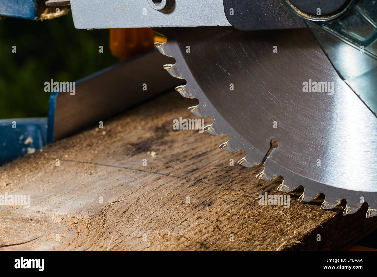 cutting boards with pendular circular saw Stock Photo Alamy