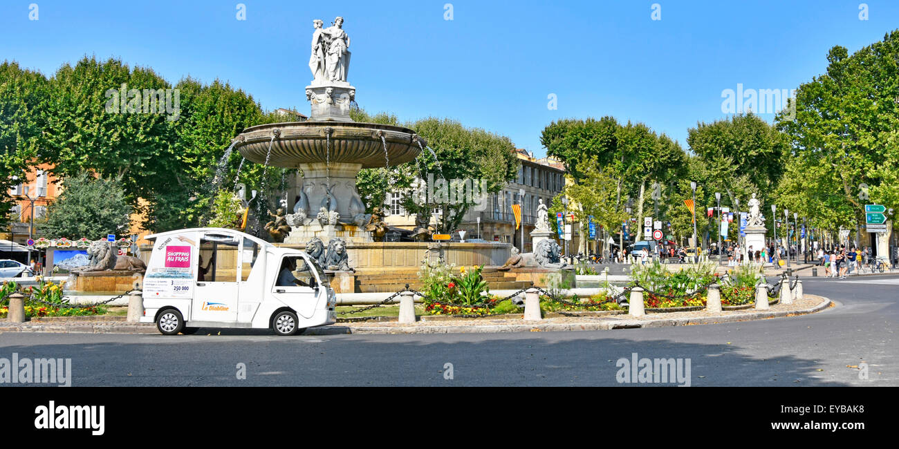 Aix en Provence France electric car taxi or small bus "La Diabline" low  fare up to 7 passengers great for narrow streets & sightseeing plenty of  stops Stock Photo - Alamy