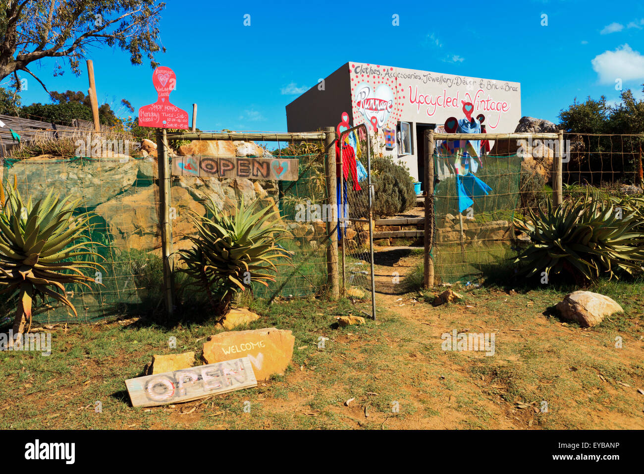 Rummage Vintage Clothing Shop in Imhoff Farm, Kommetjie Western Cape Province South Africa Stock Photo
