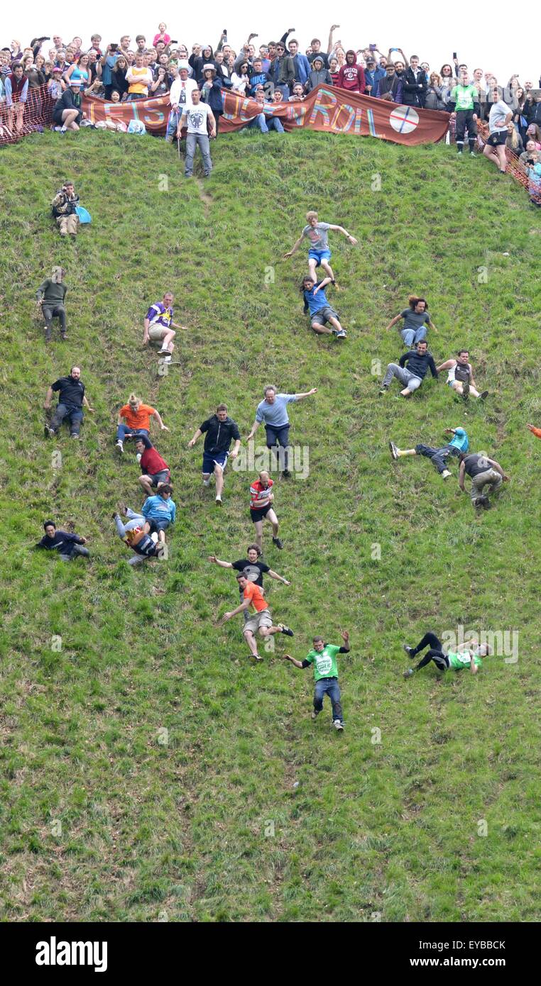 Annual Cheese Rolling at Cooper's Hill. The annual event, watched by