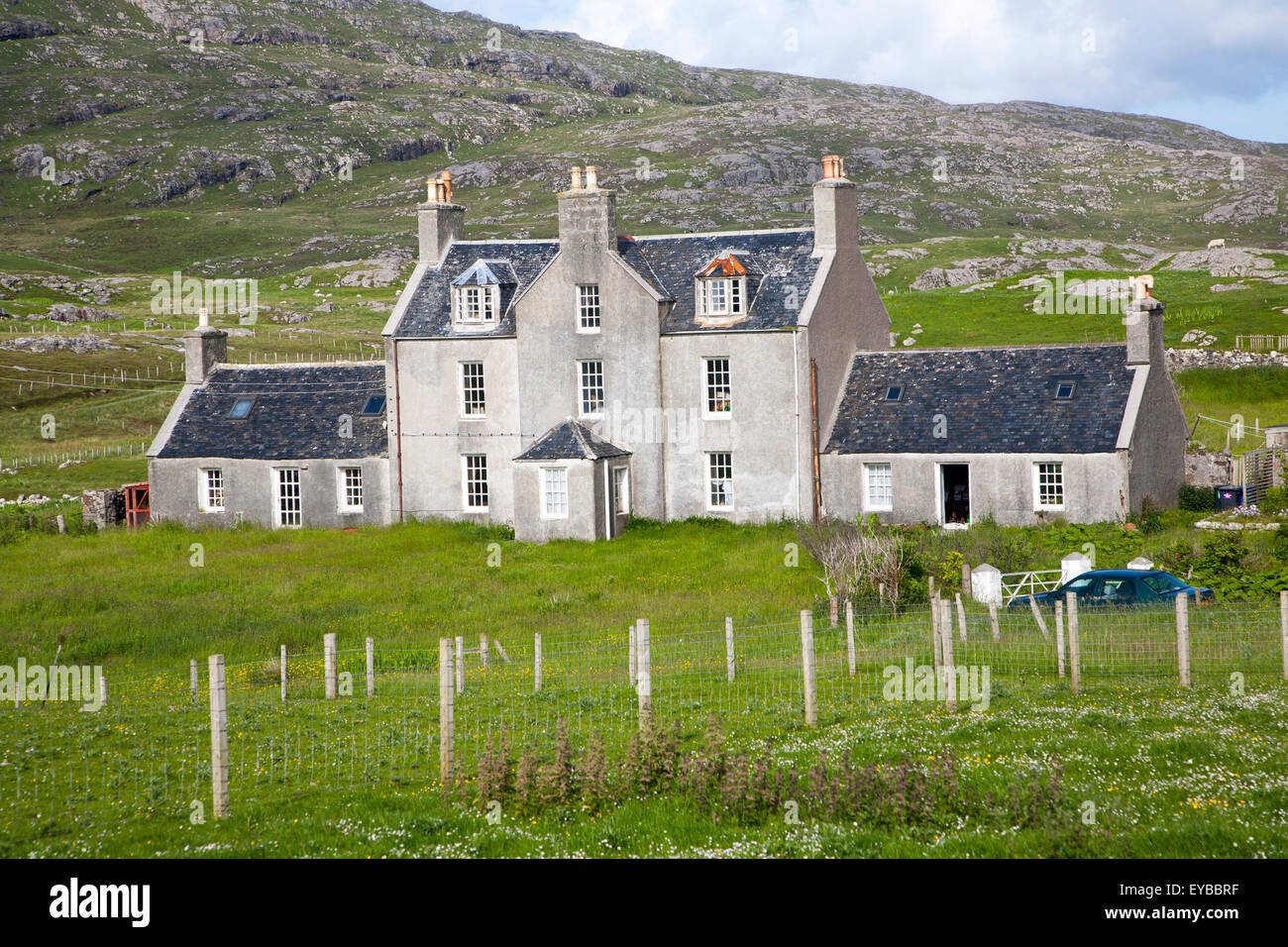 Historic Church of Scotland manse house building, Barra, Outer Hebrides, Scotland, UK Stock Photo