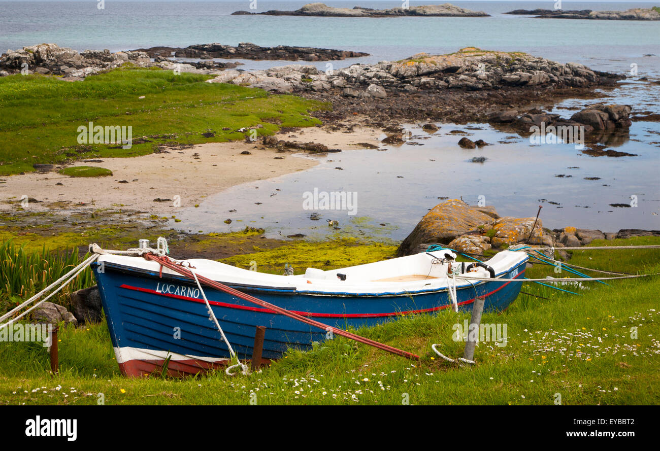 Small fishing boat on the east coast of Barra, Outer Hebrides, Scotland