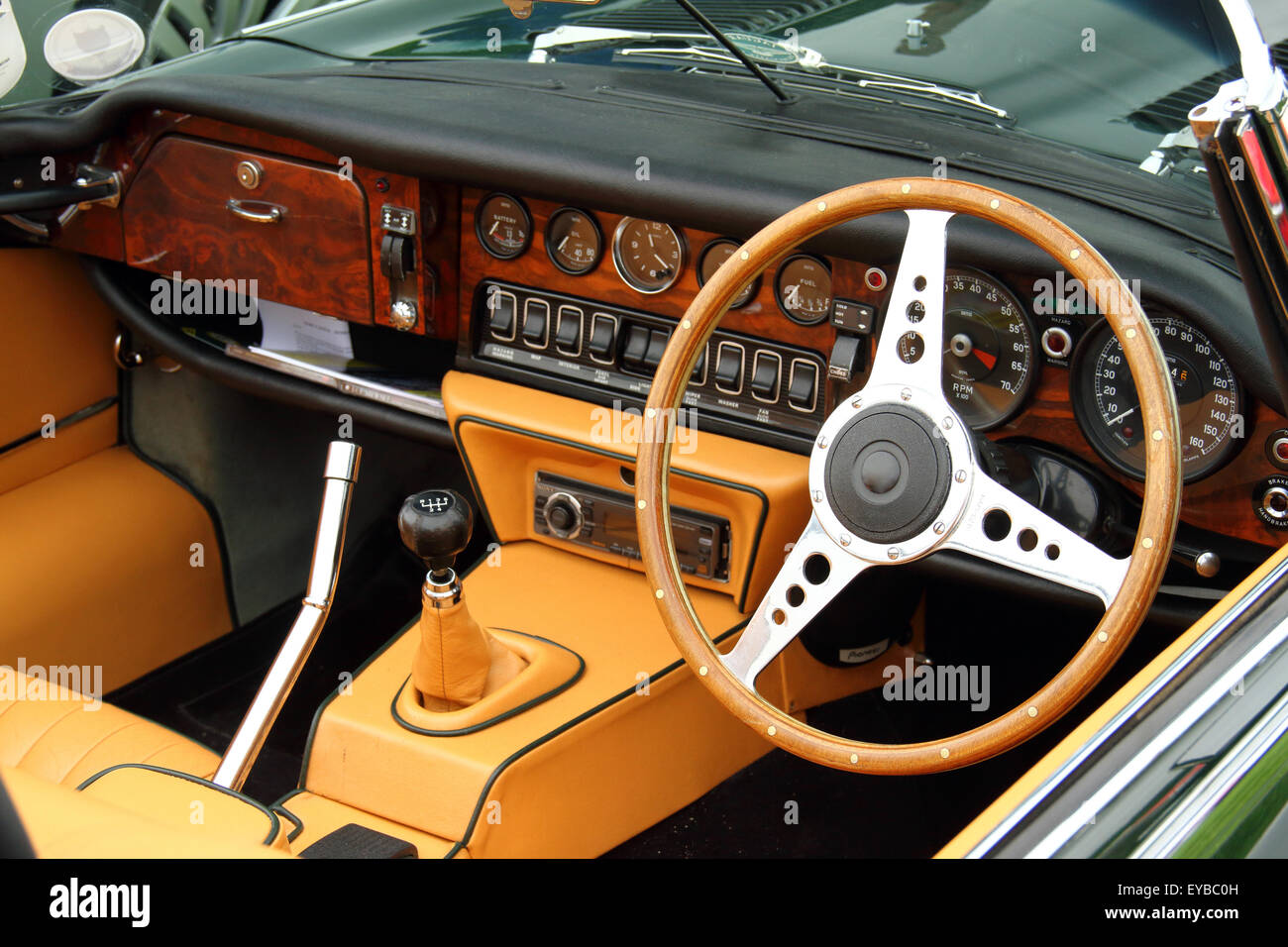 Interior Dashboard Classic Jaguar Type High Resolution Stock