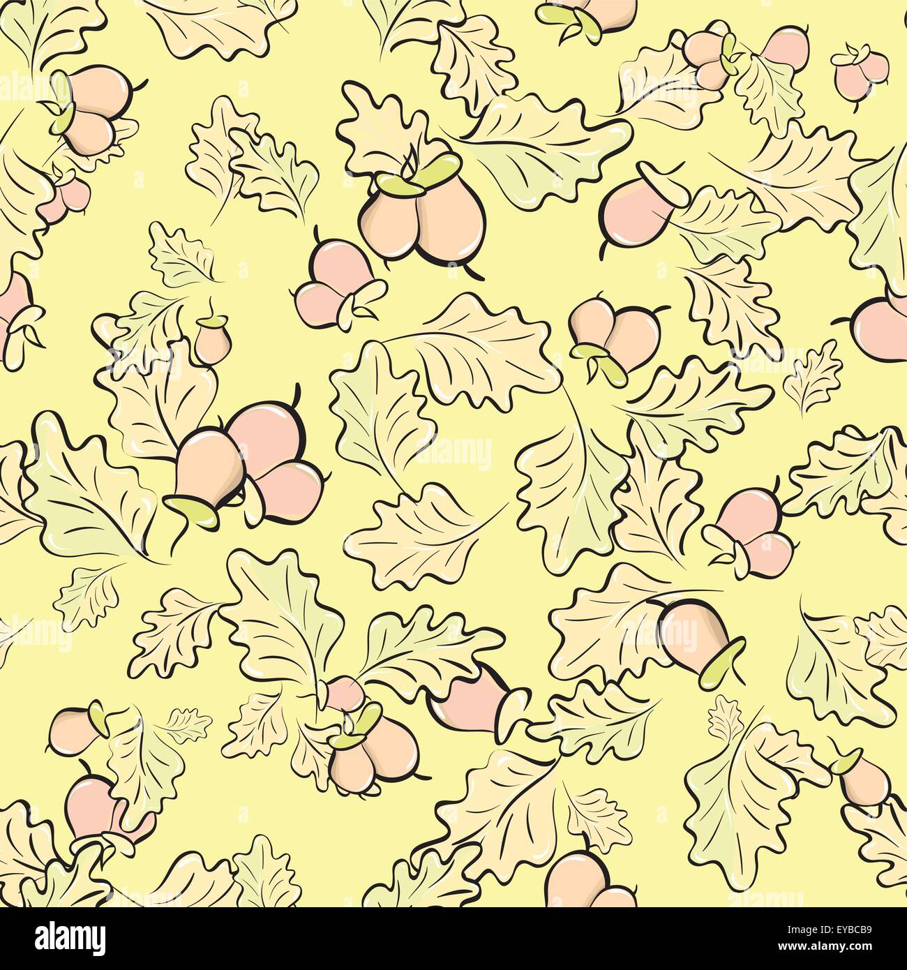 vector seamless background with acorns in pastel tones Stock Vector ...
