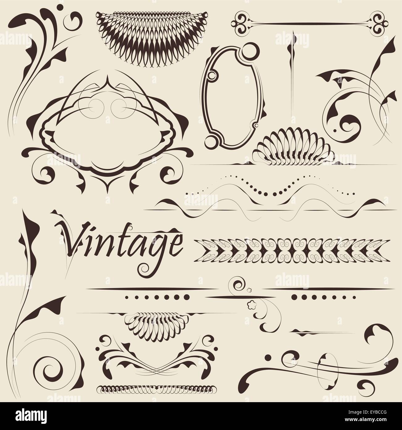 vector set design elements and page decoration Stock Vector Image