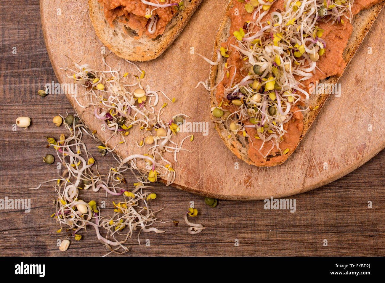 Vegan spread from beans with sprouts Stock Photo Alamy