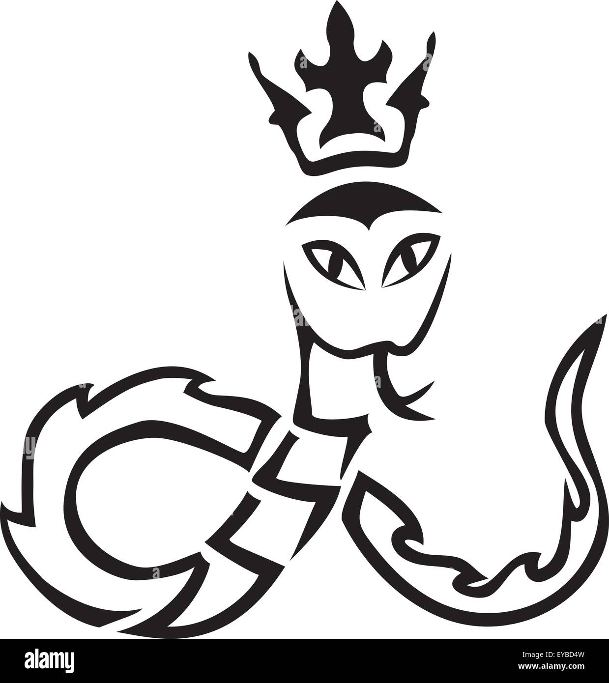 Змея с короной рисунок