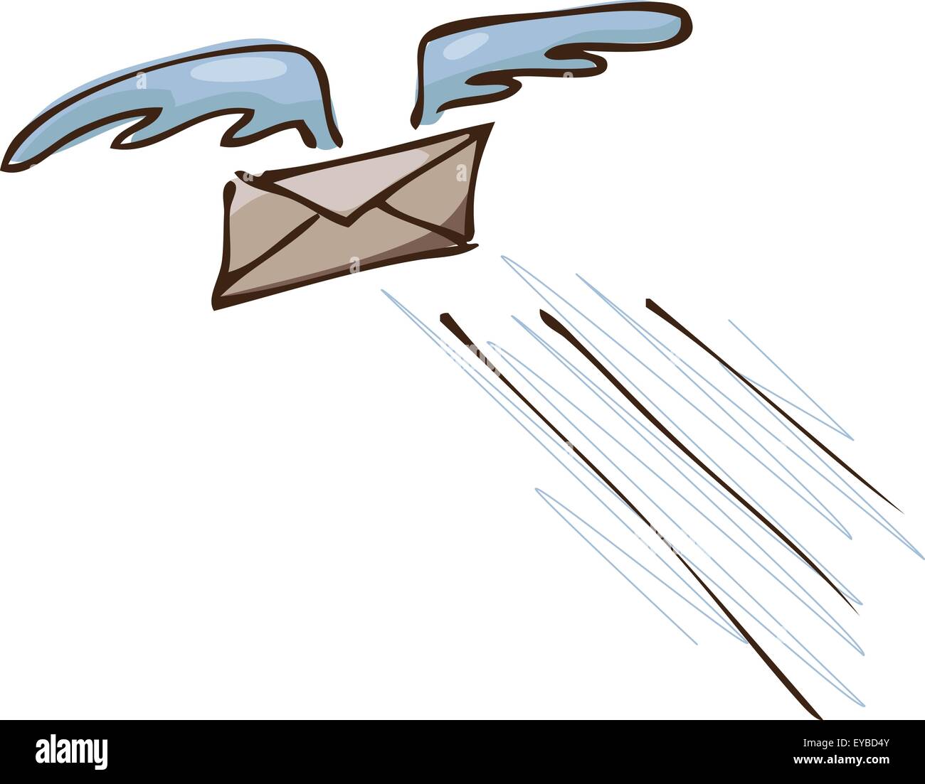 Vector illustration. Flying on the wings of letter Stock Vector Image ...