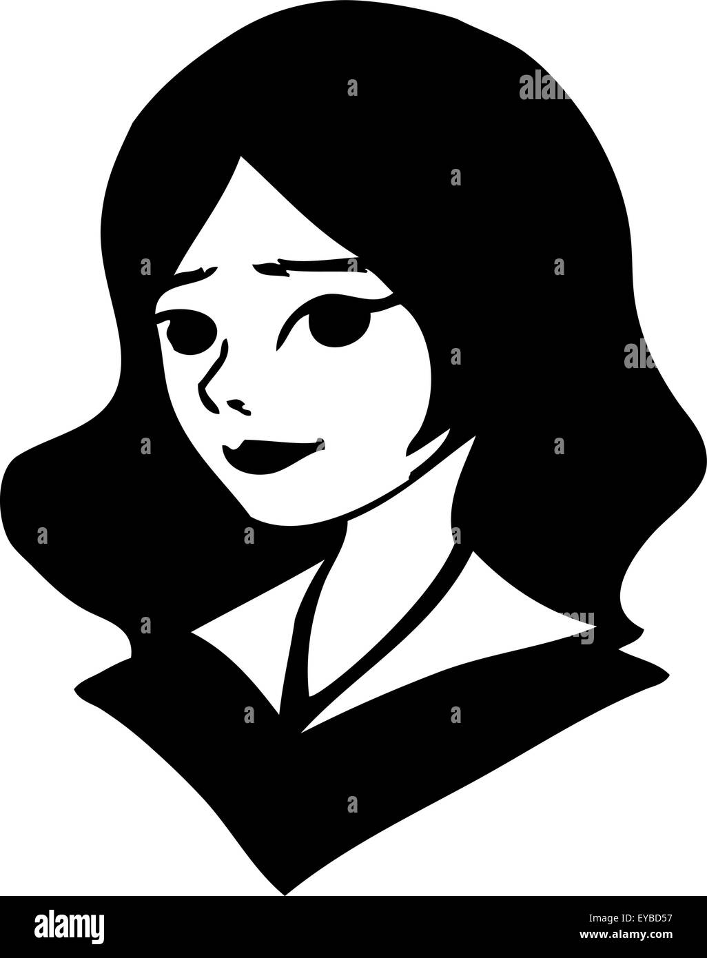 pics Simple Black And White Portrait Drawing https www alamy com stock photo black and white portrait of a pretty girl simple vector drawing 85688995 html