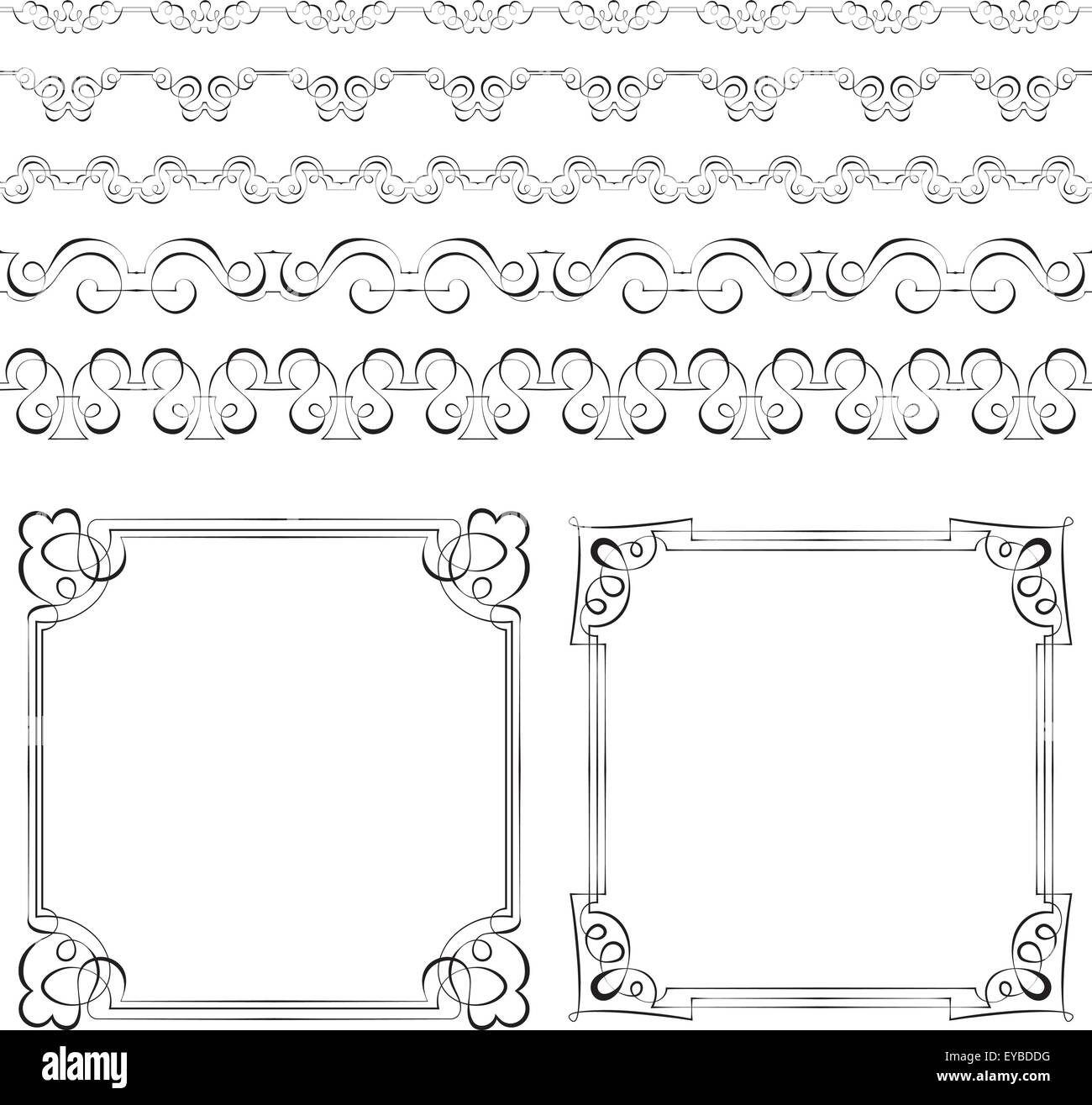 Set of vector elegant frames and borders Stock Vector Image & Art Alamy