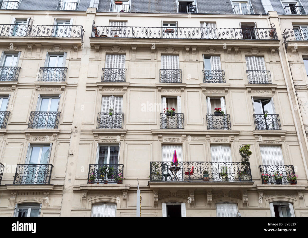 French Balconies in Paris with flowers Stock Photo Alamy