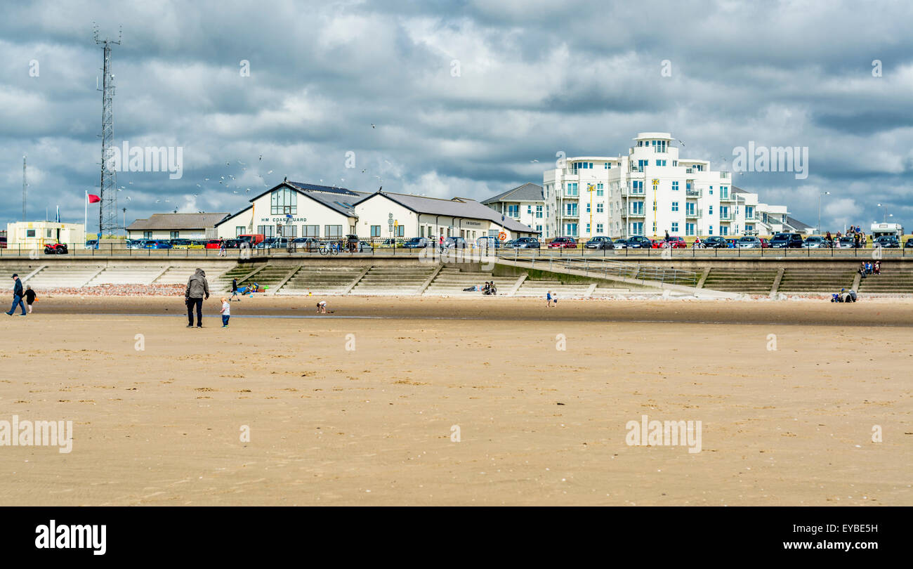 View from beach at Crosby beach, Mersey side, UK . Home to 'Another