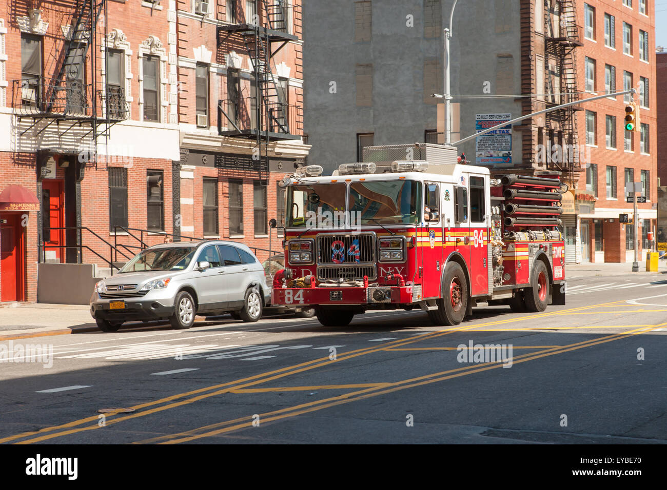 FDNY Engine 84 serving Hamilton Heights in New York City. Stock Photo