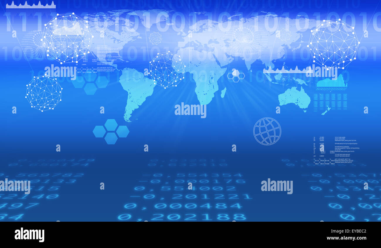 Abstract blue background with glow Stock