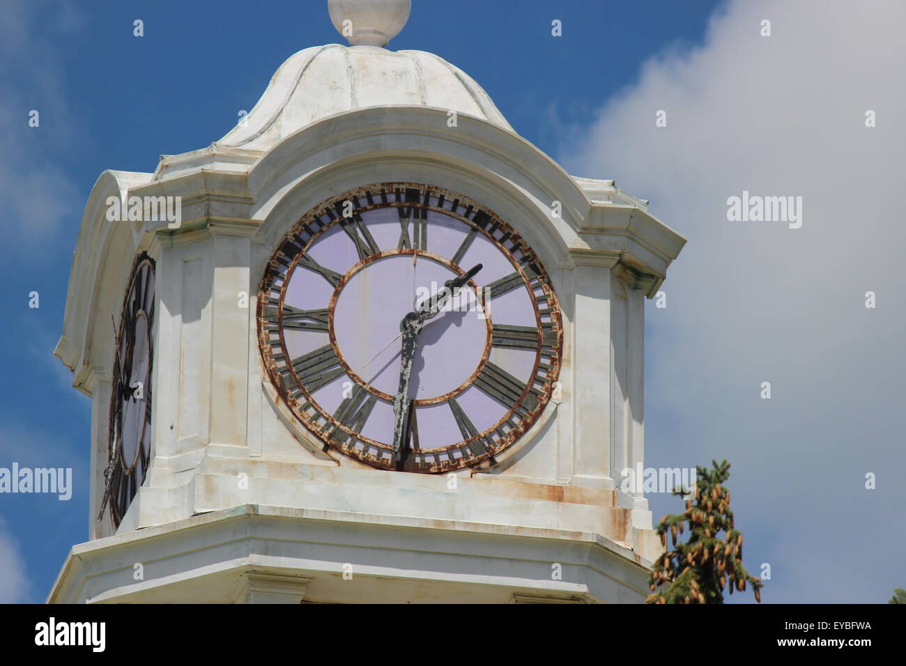 Clock Tower on Sauk County Courthouse in Baraboo, Wisconsin, USA Stock