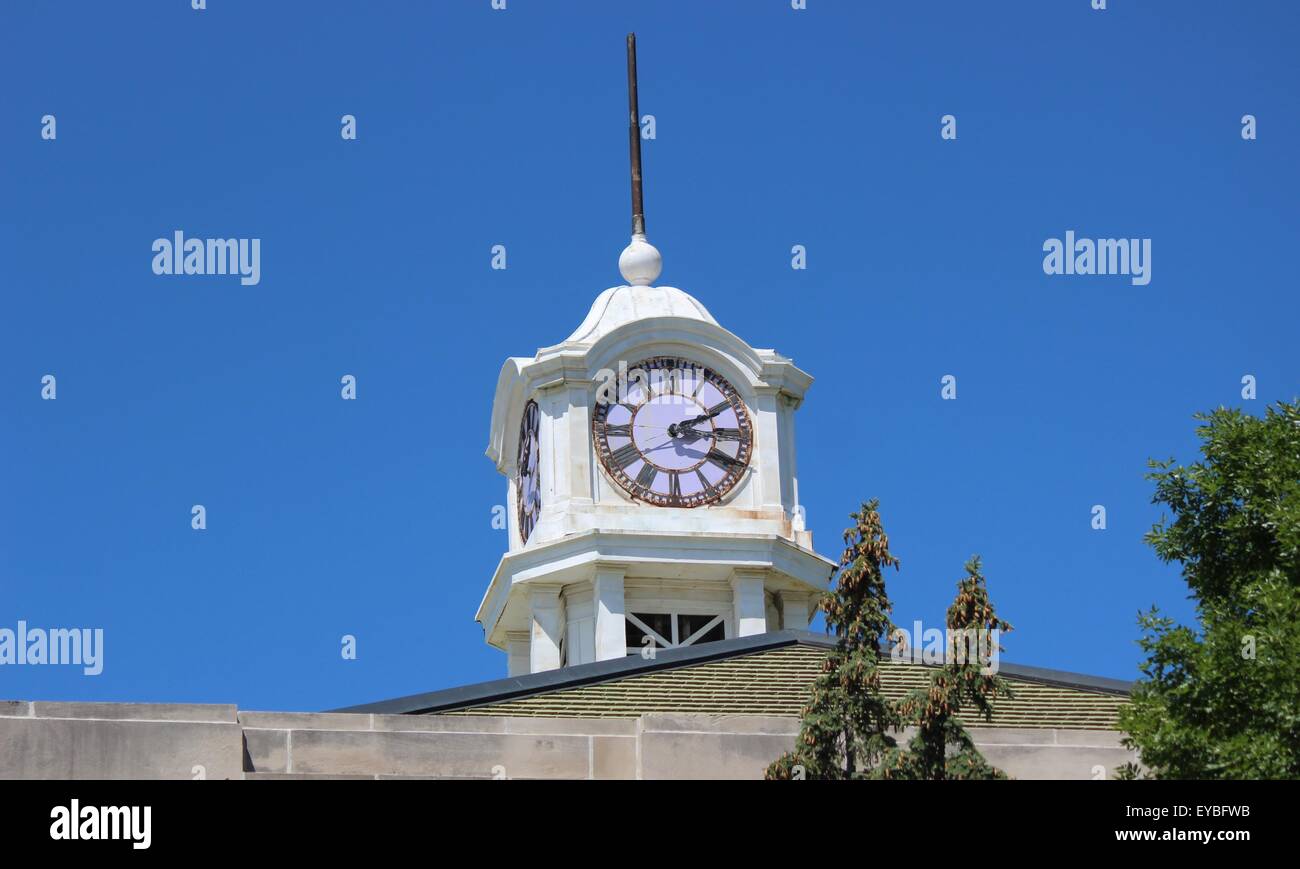 Clock Tower on Sauk County Courthouse in Baraboo, Wisconsin, USA Stock