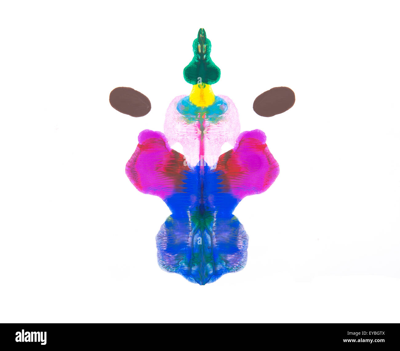 Abstract symmetric painting, Rorschach test Stock Photo