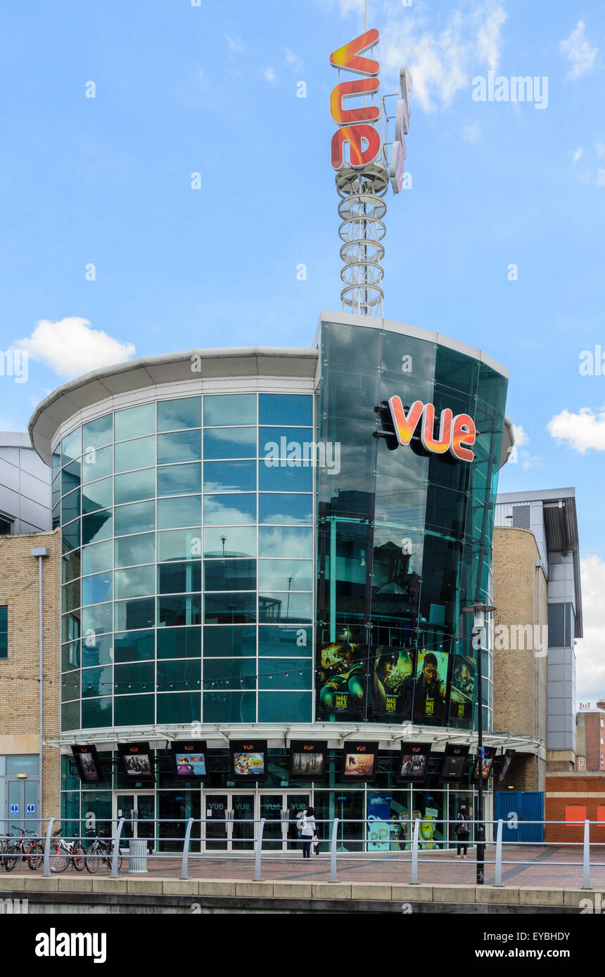 The Vue Cinema, Riverside, The Oracle Shopping Centre, Reading Berkshire, England, UK. Stock Photo