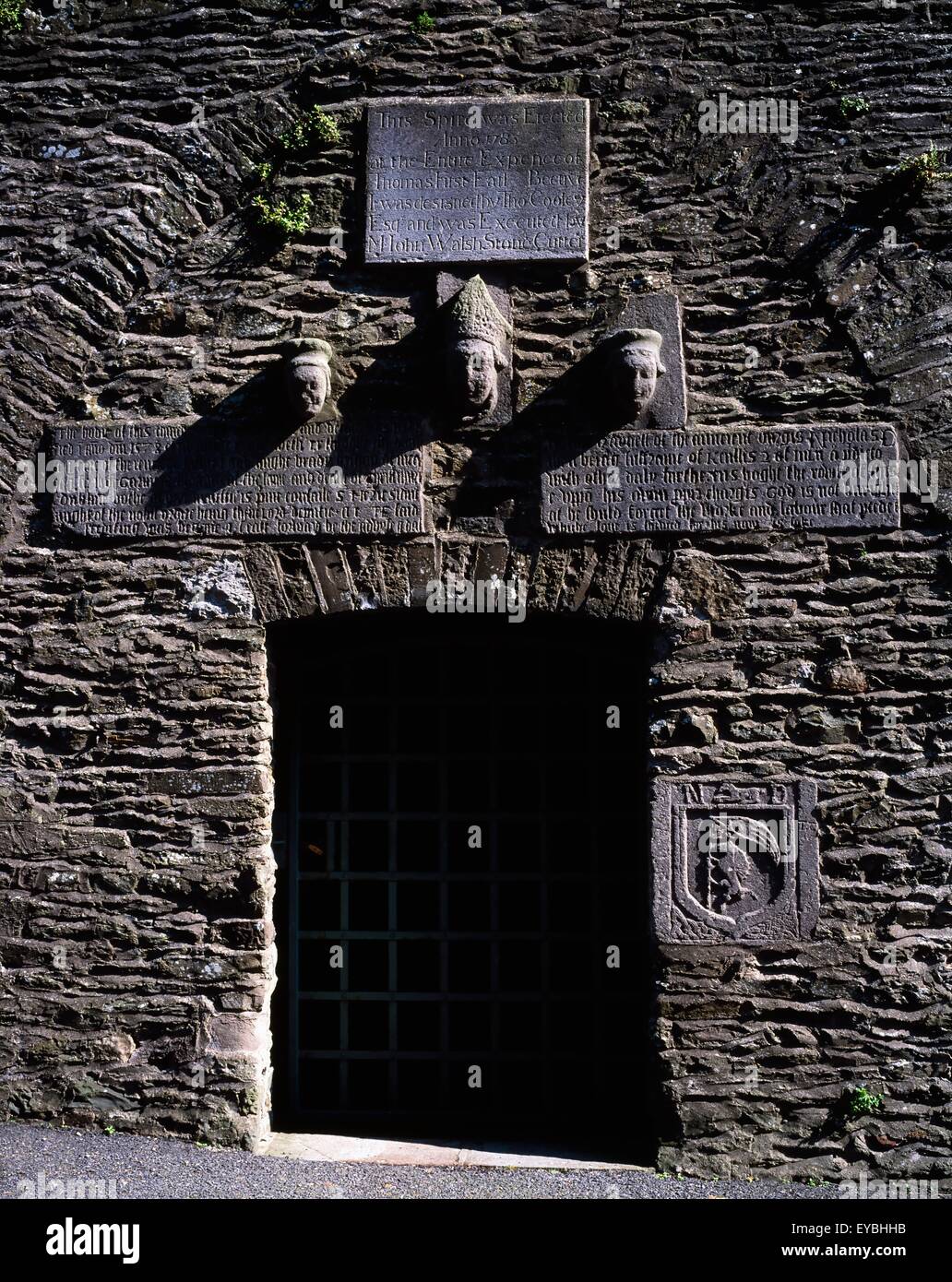Kells, Co Meath, Ireland; Sculptures And Plaques Over A Door Stock Photo