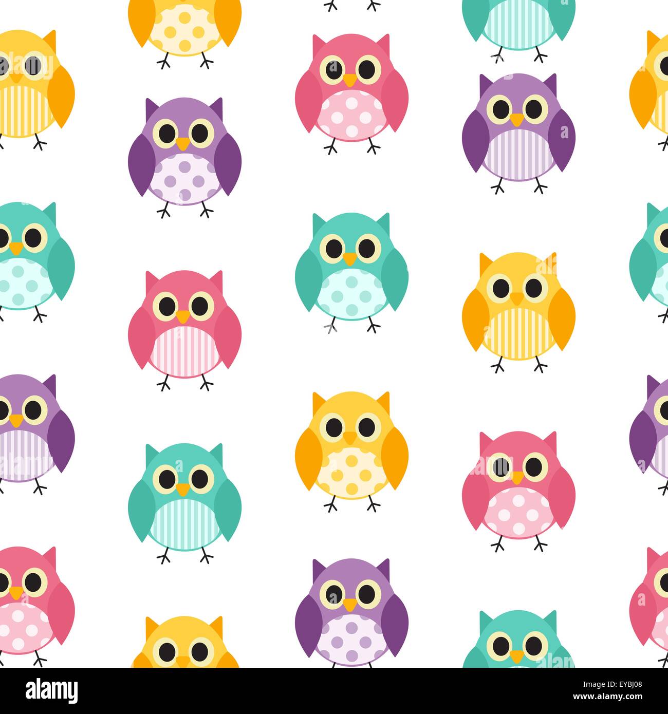 Owl Seamless Pattern Background Vector Illustration Stock Vector Image ...