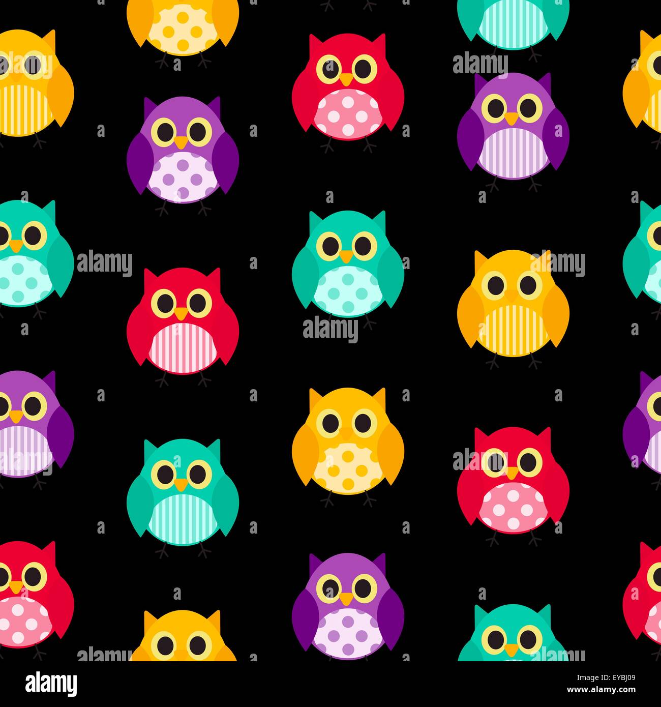 Owl Seamless Pattern Background Vector Illustration Stock Vector Image ...
