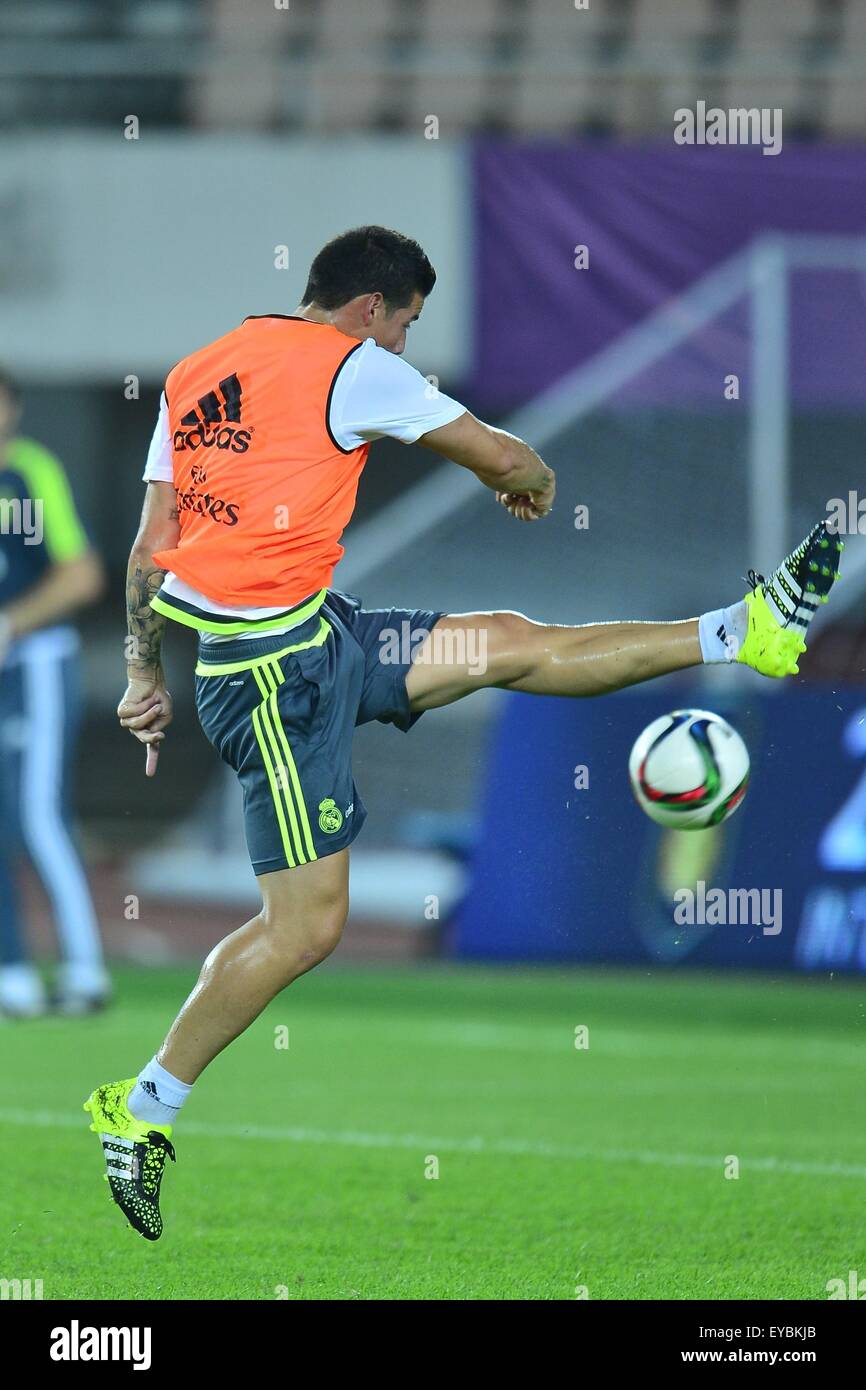 July 26, 2015 - Guangzhou, People's Republic of China - Real Madrid midfield JAMES RODRIGUEZ during the Real Madrid Training Session at Tianhe Stadium in Guangzhou, South China. (Credit Image: © Marcio Machado via ZUMA Wire) Stock Photo