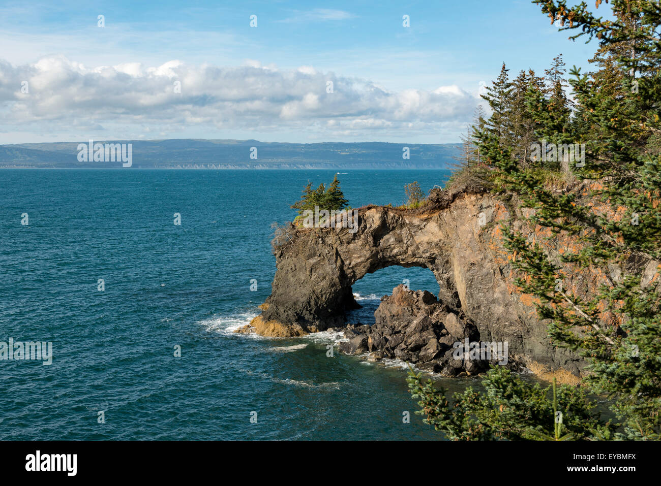 The arch at the entrance to Halibut Cove, Kachemak Bay, Alaska Stock