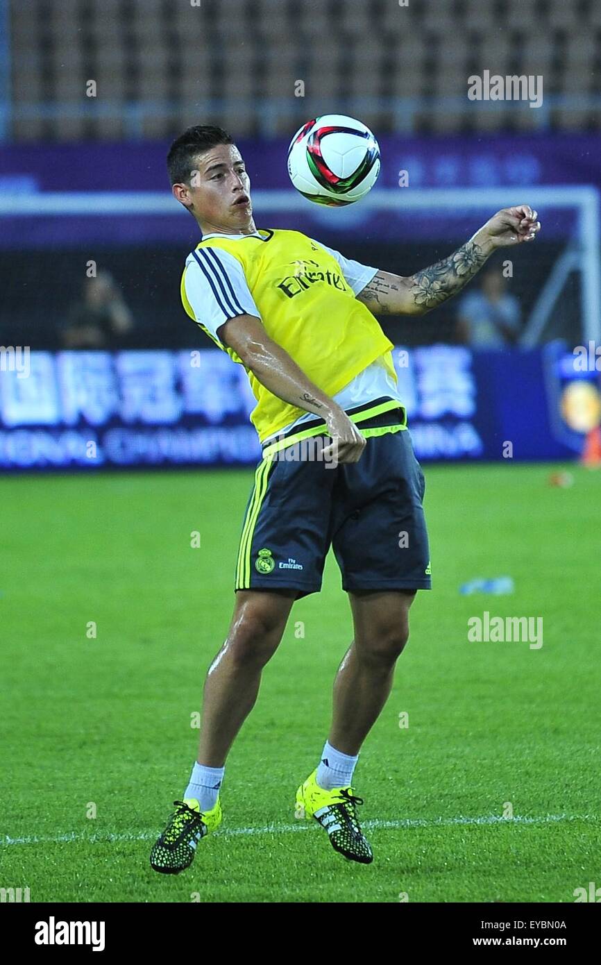 July 26, 2015 - Guangzhou, People's Republic of China - Real Madrid midfield JAMES RODRIGUEZ during the Real Madrid Training Session at Tianhe Stadium in Guangzhou, South China. (Credit Image: © Marcio Machado via ZUMA Wire) Stock Photo