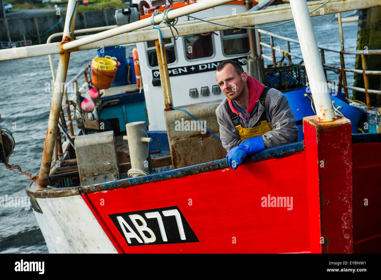 Inshore fishing in Cardigan Bay A fisherman on a small lobster and