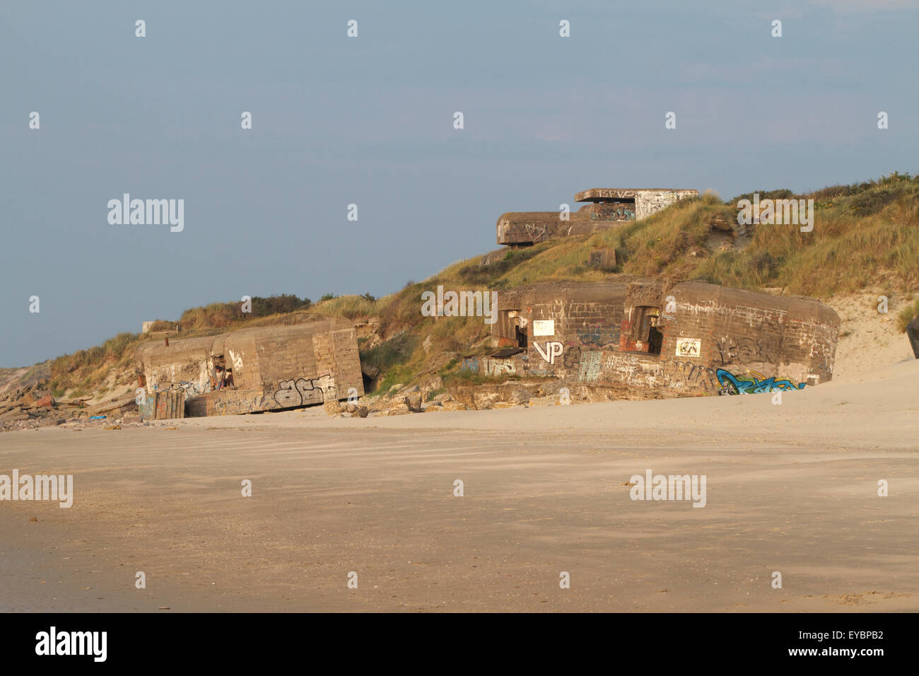 Bunker along the beach at Dunkirk. France Stock Photo Alamy