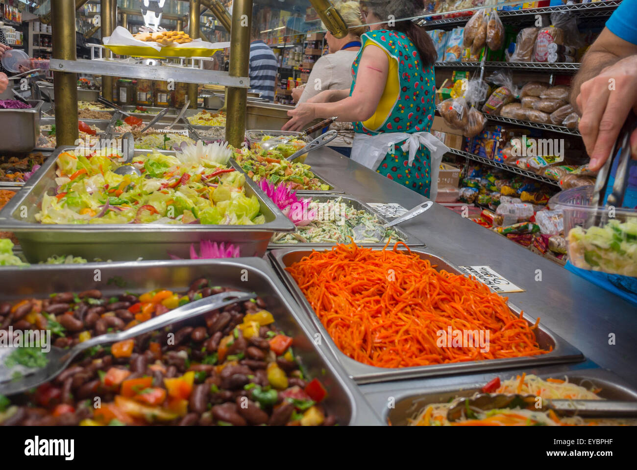 Brighton Beach, Brooklyn, New York, Russian Immigrants Neighborhood, Food Stores, 'Arkadia Gastronom', Jewish Russian Delicatessan, old jewish traditions Stock Photo