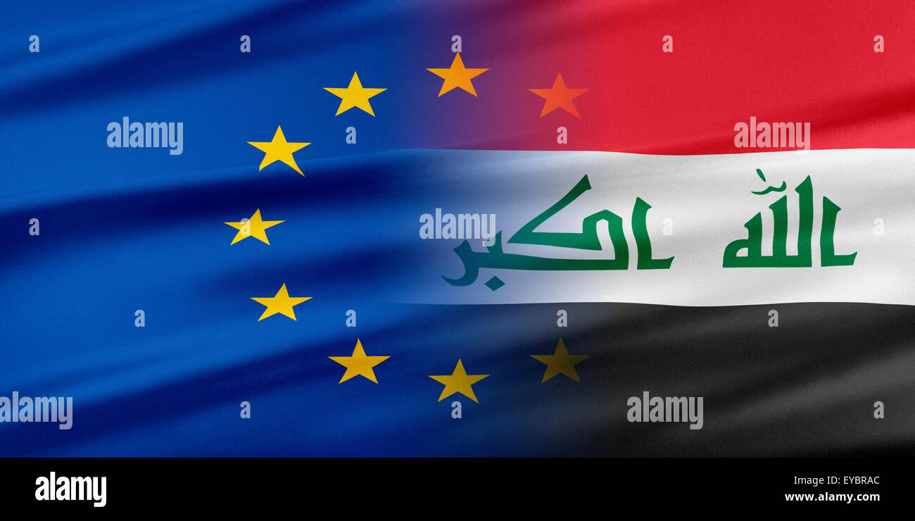European Union and Iraq. Stock Photo