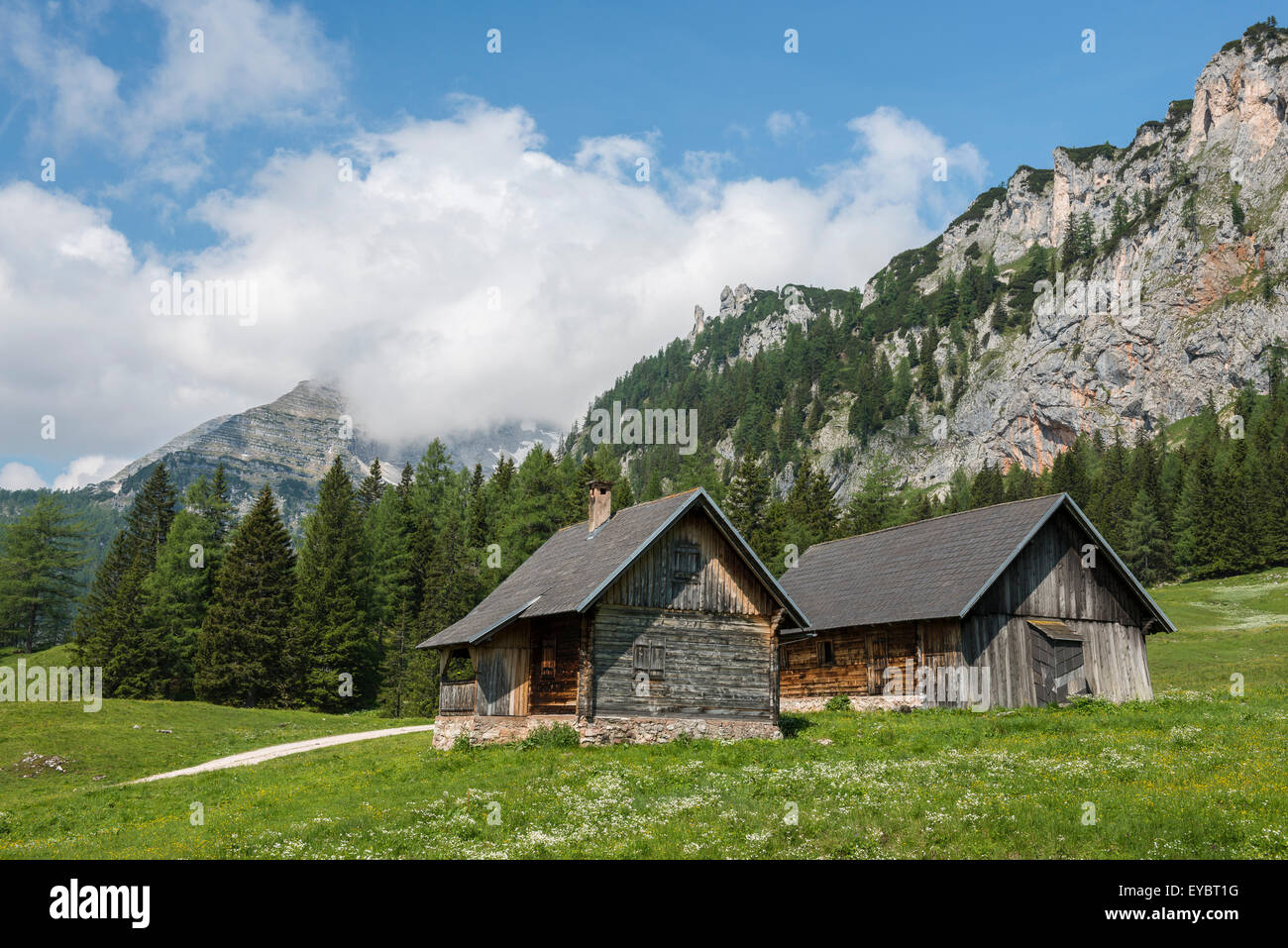 Alpine cabins, Wurzeralm, Austria Stock Photo