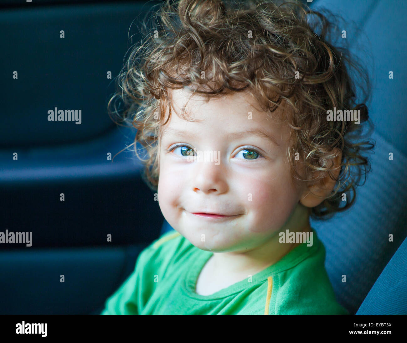 Portrait Of 1 Year Old Baby Boy In The Car Stock Photo Alamy